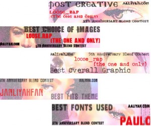 Awards for Aaliyah.com Blend Contest    