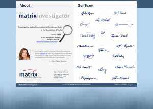 Matrix Investigator Product Page